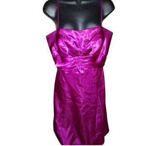 Let's Fashion vintage short formal dress, hot pink, spaghetti straps